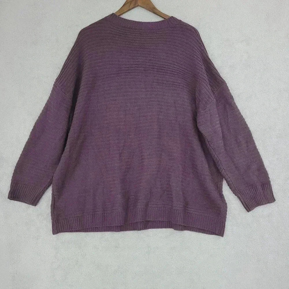Bloomchic Womens Oversized Lace-Up Sweater Plus 22-24 Purple 100% Acrylic 5CT - Picture 2 of 7